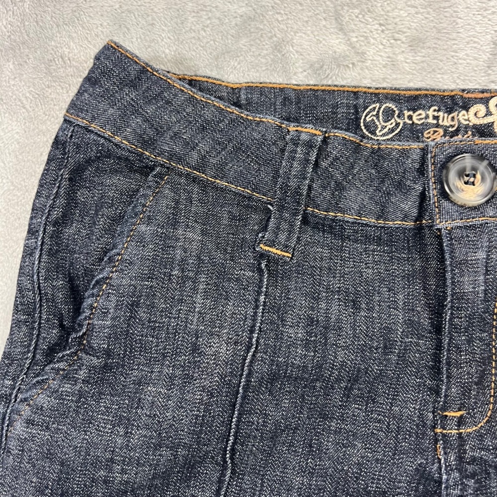 REFUGE PREMIUM Denim Shorts Womens Size 5 Dark Blue Low Rise Cuffed P861 - Picture 8 of 16